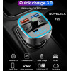 FM-трансмиттер Bluetooth 5.0 модулятор, зарядное устройство QC3.0, microSD и USB, handsfree NOVELEKA FM1